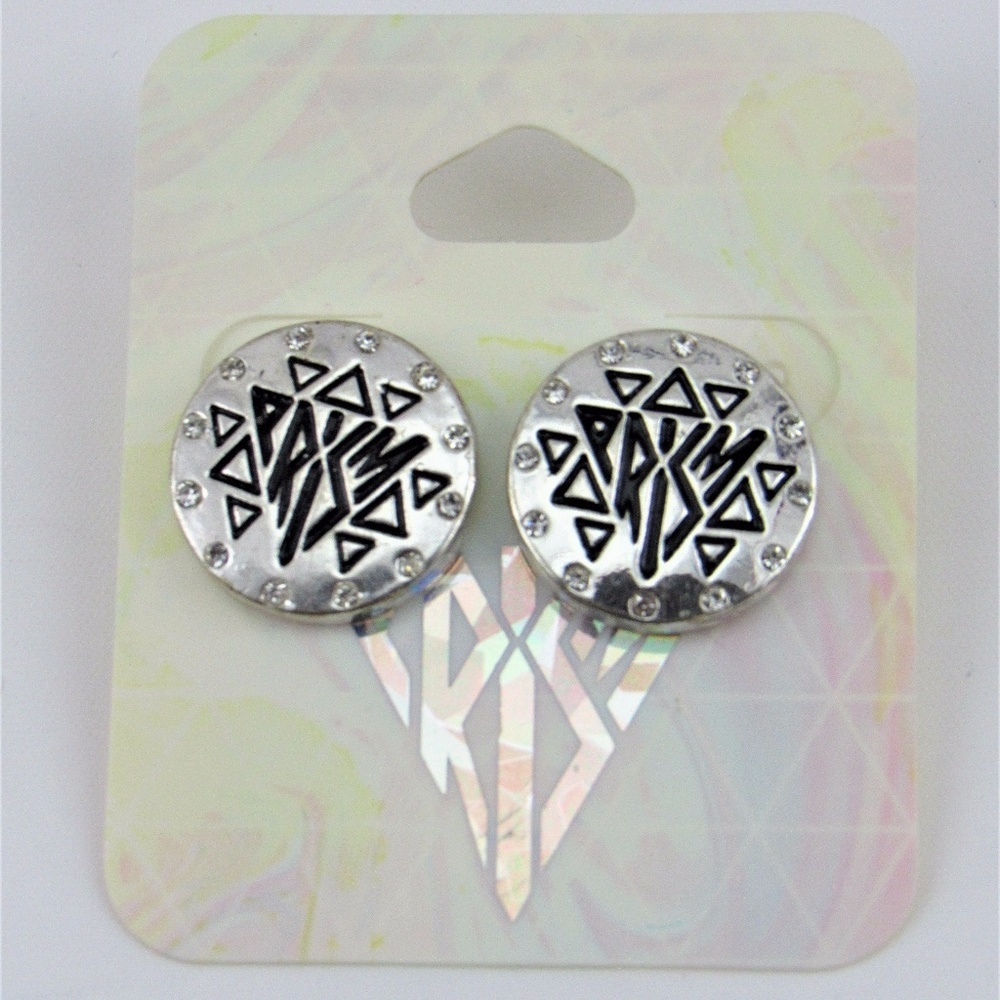 Katy Perry Silvertone Round Stud Earrings Crystals